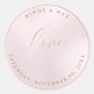 PixDezines LIEFDE IRISERENDE BLUSH ROZE Ronde Sticker