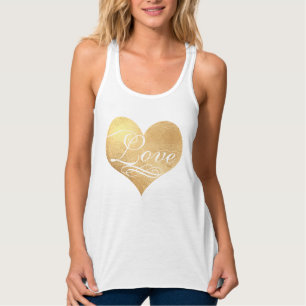 PixDezines Liefde met Gouden Hart Tanktop