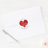 PixDezines Liefde/Rood Hart/Dank je Ronde Sticker (Envelop)
