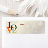 PixDezines Liefde, Sneeuwvlokken Wit + Parel Etiket (Insitu)