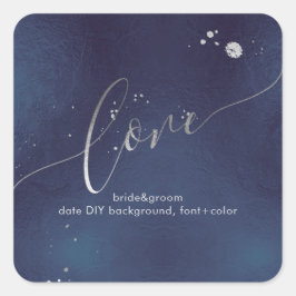 PixDezines Liefde verblindde namaak zilver+middern Vierkante Sticker