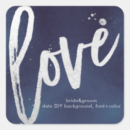 PixDezines Liefde verblindend nepsilver+middernach Vierkante Sticker