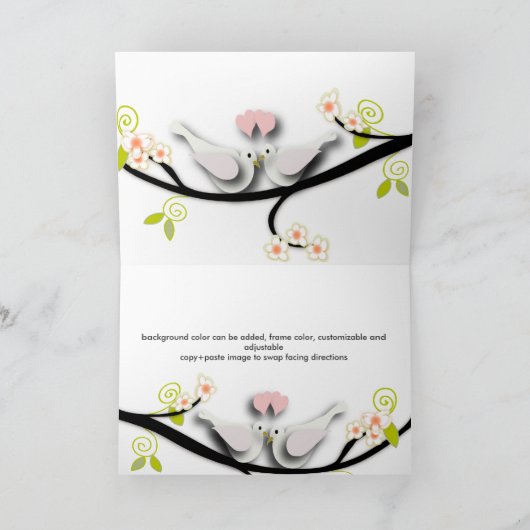 PixDezines liefdesduiven/diy achtergrondkleur Bedankkaart (Binnen)