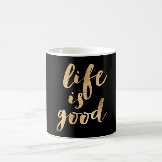 PixDezines Life is Good/Faux Gold/DIY achtergrond Koffiemok (Center)