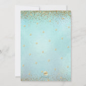 PixDezines Light Blue Gold Glitter Bat Mitzvah Kaart (Achterkant)