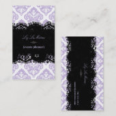PixDezines Lila Olivia Damask/doe-het-zelf achterg Visitekaartje (Voorkant / Achterkant)