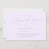 PixDezines Lila Purpl Minimalist Rehearings Dinner Kaart (Voorkant)