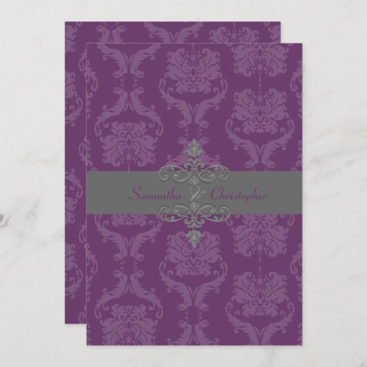 PixDezines Liliana Damask, aanpasbare achtergrond Kaart (Voorkant / Achterkant)