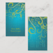 PixDezines limoen wervelingen/faux linnen Visitekaartje (Voorkant / Achterkant)