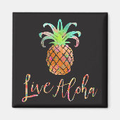 PixDezines Live Aloha Ananas/DIY achtergrond Magneet (Voorkant)