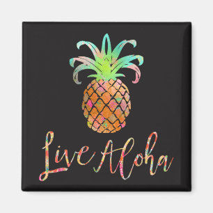 PixDezines Live Aloha Ananas/DIY achtergrond Magneet