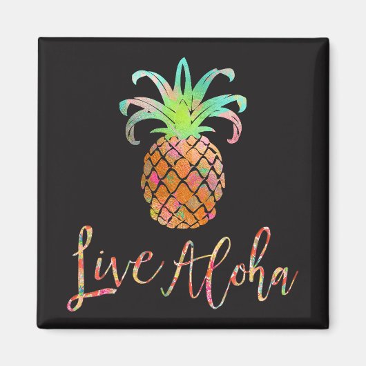 PixDezines Live Aloha Ananas/DIY achtergrond Magneet (Voorkant)