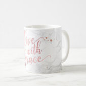 PixDezines LIVE MET GRACE/Marble+Faux Roos Gold Koffiemok (Voorkant rechts)