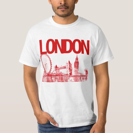 PixDezines londen/burgerschap/geschetst T-shirt (Voorkant)