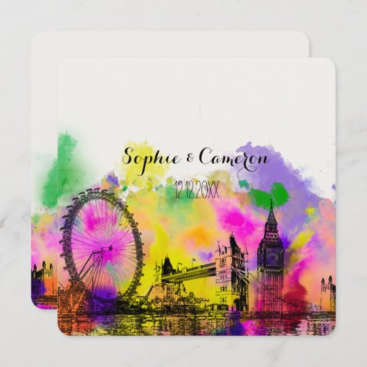 PixDezines LONDON COLOR RUN/DIY ACHTERGRONDKLEUR Kaart (Voorkant / Achterkant)