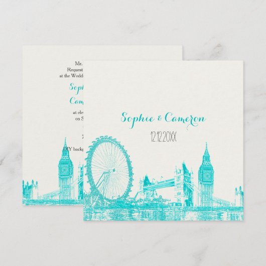 PixDezines london/DIY achtergrondkleur Kaart (Voorkant / Achterkant)