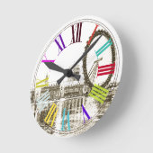 PixDezines london eye/DIY achtergrondkleur Ronde Klok (Hoek)