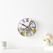 PixDezines london eye/DIY achtergrondkleur Ronde Klok (Huis)