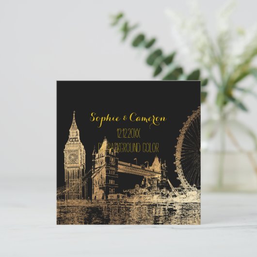 PixDezines London/Faux Gold Folie/DIY achtergrond Kaart (Staand voorkant)