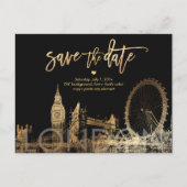 PixDezines/LONDON Save the Date/Faux Gold Aankondigingskaart (Voorkant)