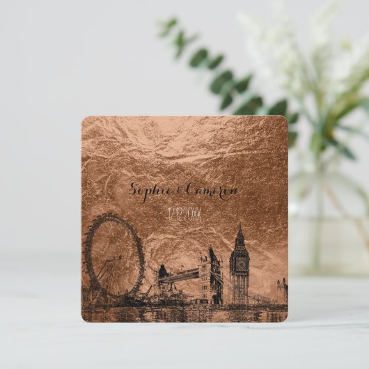 PixDezines london urban/faux koperen achtergrond Kaart (Staand voorkant)