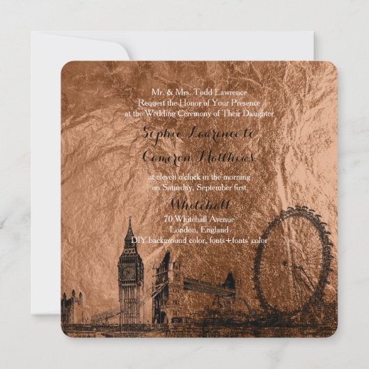 PixDezines london urban/faux koperen achtergrond Kaart (Achterkant)