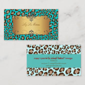 PixDezines Lopardvlekken / DY achtergrondkleur!! Visitekaartje (Voorkant / Achterkant)