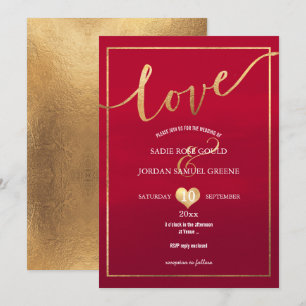 PixDezines Love Faux Gold/Red Velvet Kaart