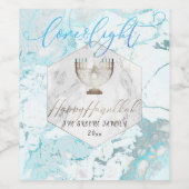 PixDezines Love+Light Chanoeka, Marmer Wijn Etiket (Enkel label)