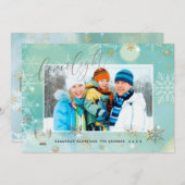 PixDezines Love+Light Hannukkah/sneeuwvlokken+Boke Feestdagenkaart (Voorkant / Achterkant)