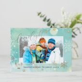 PixDezines Love+Light Hannukkah/sneeuwvlokken+Boke Feestdagenkaart (Staand voorkant)