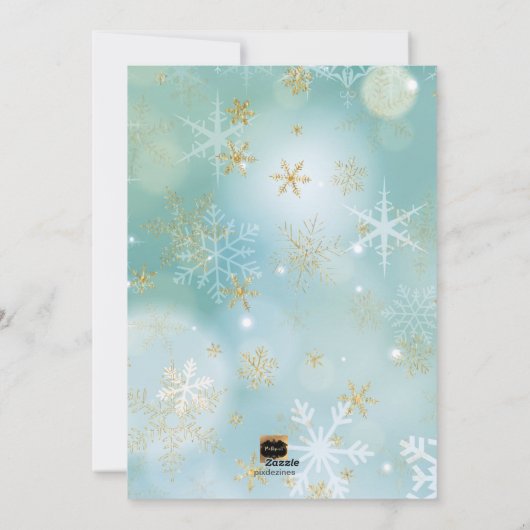 PixDezines Love+Light Hannukkah/sneeuwvlokken+Boke Feestdagenkaart (Achterkant)