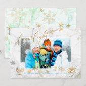 PixDezines Love+Light Hannukkah/snowflakes+marble Feestdagenkaart (Voorkant / Achterkant)