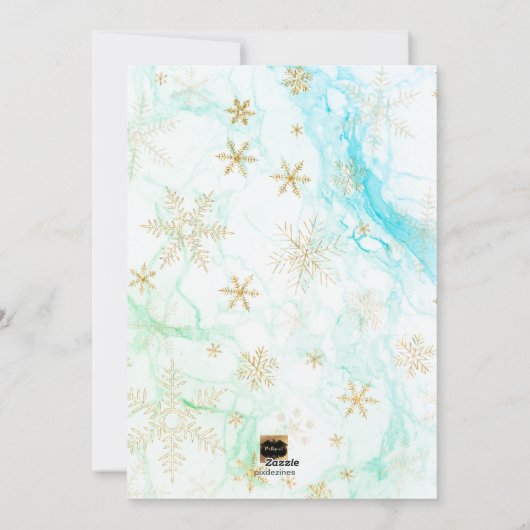 PixDezines Love+Light Hannukkah/snowflakes+marble Feestdagenkaart (Achterkant)