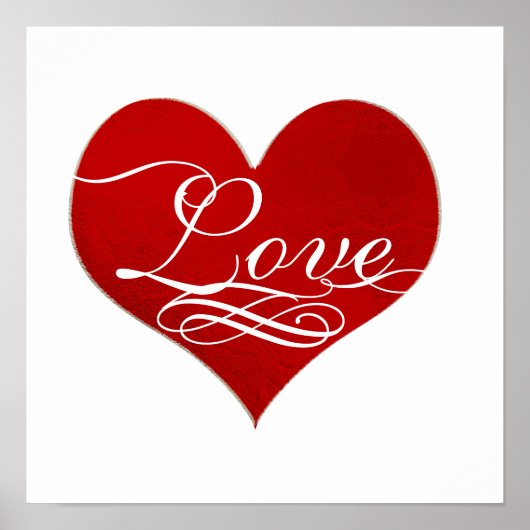 PixDezines Love Red Heart Poster (Voorkant)