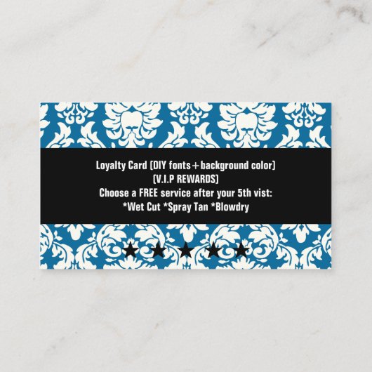 PixDezines loyaliteit/DIYcolor/versailles/damast Klantenkaartje (Achterkant)