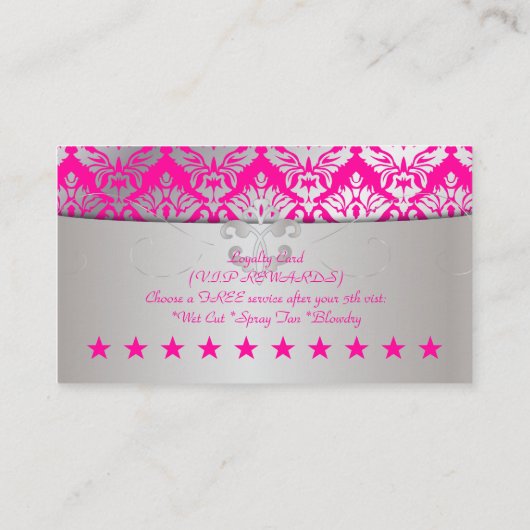 PixDezines loyaliteitsbeloning/sabine damask Klantenkaartje (Achterkant)