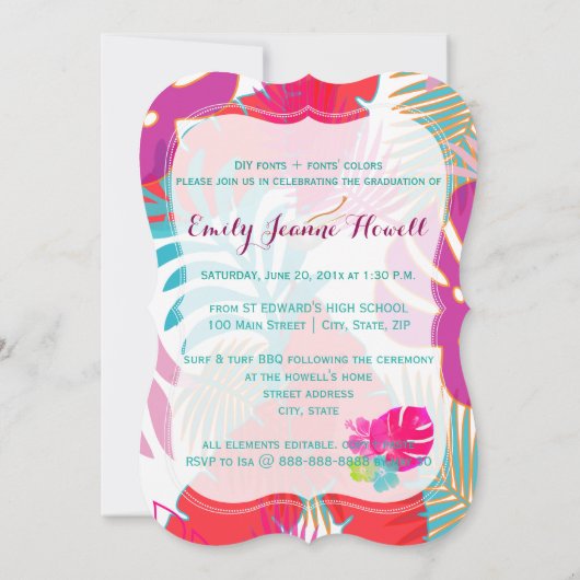 PixDezines Luau-Afstuderen/regenwoud Kaart (Achterkant)