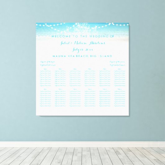 PixDezines Luchters/Beach/Separatieschema Canvas Afdruk (Insitu (Houten vloer))