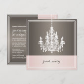 PixDezines Luhandelier/roze + geborsteld metaal Kaart (Voorkant / Achterkant)