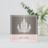 PixDezines Luhandelier/roze + geborsteld metaal Kaart (Staand voorkant)