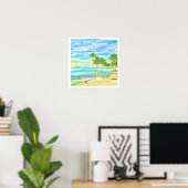 PixDezines Luie Dag op Hualalai Beach Poster (Thuiskantoor)