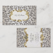 PixDezines luipaard/champagne/parel voorraad Visitekaartje (Voorkant / Achterkant)