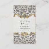 PixDezines luipaard/champagne/parel voorraad Visitekaartje (Achterkant)