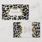 PixDezines luipaard/champagne Visitekaartje (Voorkant / Achterkant)