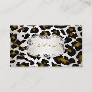 PixDezines luipaard/champagne Visitekaartje