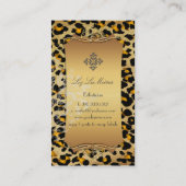 PixDezines  luipaard+damast Visitekaartje (Achterkant)