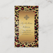 PixDezines luipaard+damast Visitekaartje (Achterkant)