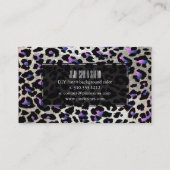 PixDezines luipaard/elektrisch roze/faux zilver Visitekaartje (Achterkant)