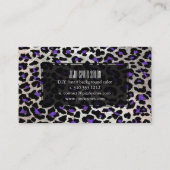 PixDezines luipaard/elektrische paars/faux silver Visitekaartje (Achterkant)